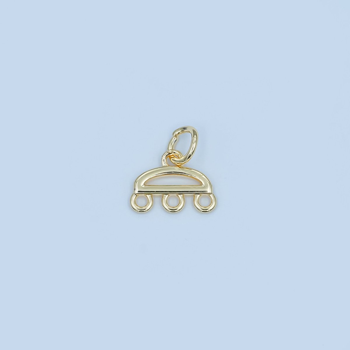 24K Gold Filled Triple Loop Drop Charm Finding in Gold, Silver, Rose Gold & Black | Z1145 Z1146