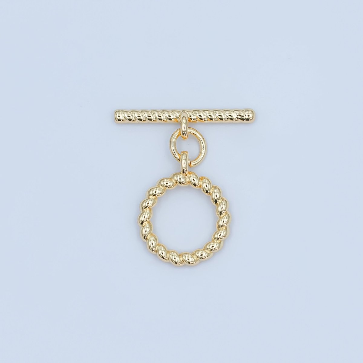 24K Gold Filled Twisted Croissant Minimalist Toggle Clasps Closure Findings | Z1105
