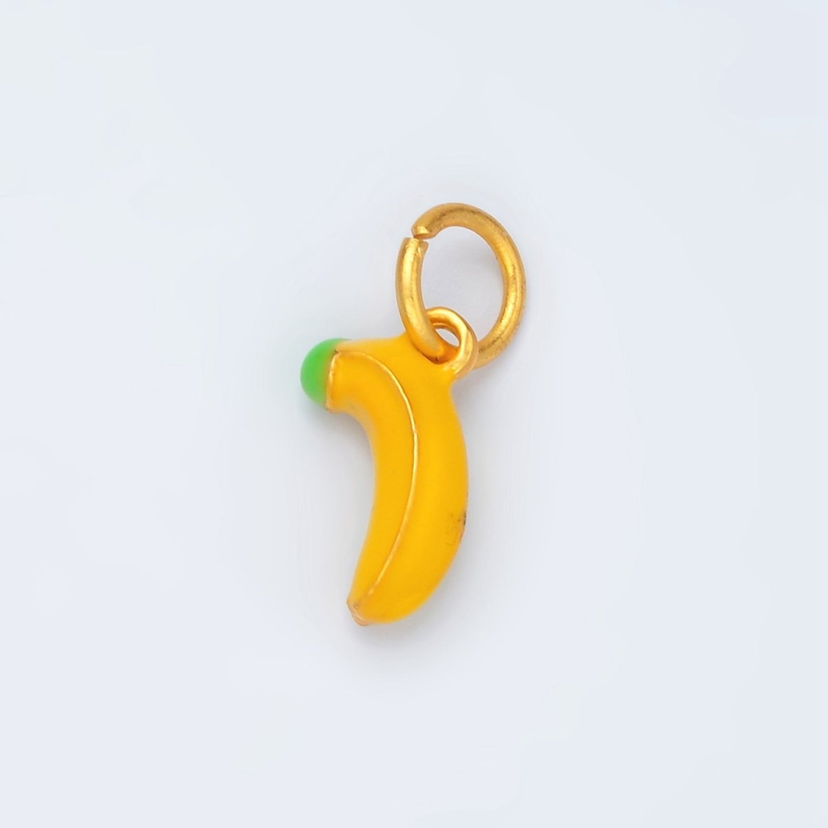 24K Gold Filled 12mm Yellow Tropical Banana Fruit Mini Charm | AG916