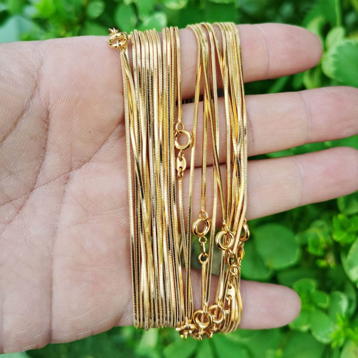 24K Gold Plated Cocoon Chain Length 17.9" Width 1.3mm Jewelry Findings For Jewelry Making Supply Finished Chain for Necklace | CN-828 Clearance Pricing