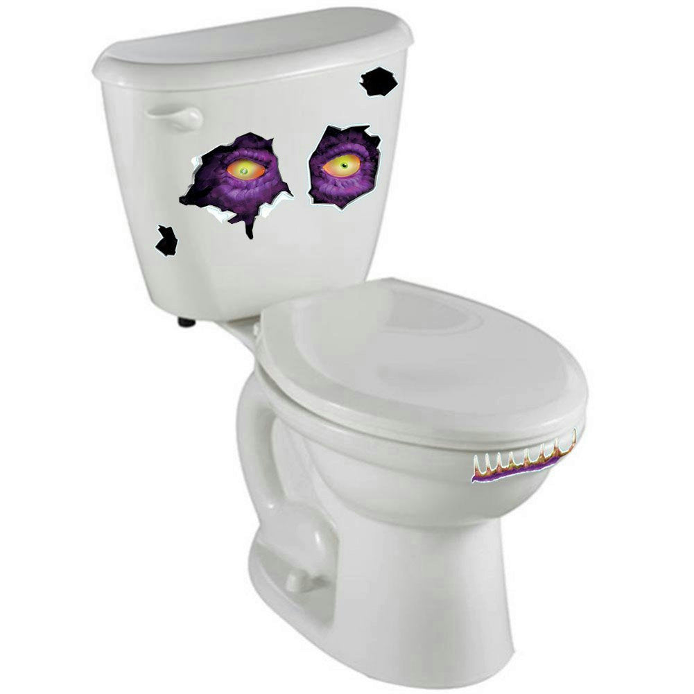 Creepy Toilet Tank Cling Crapper Creature Peel &