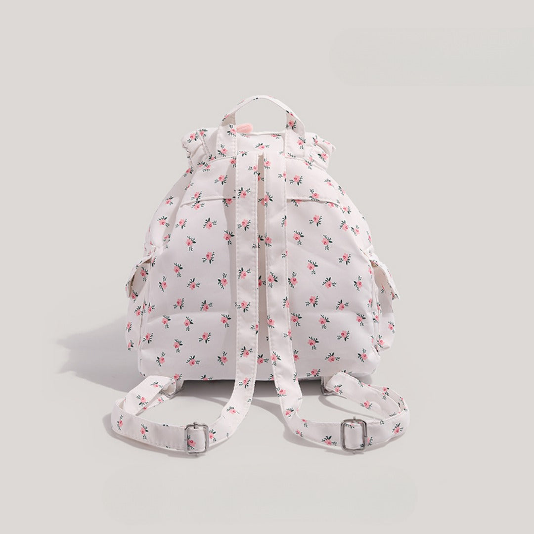 Cute small backpack for girls teens, floral canvas backpack, cute girl backpack, commuter versatile school bag for girls