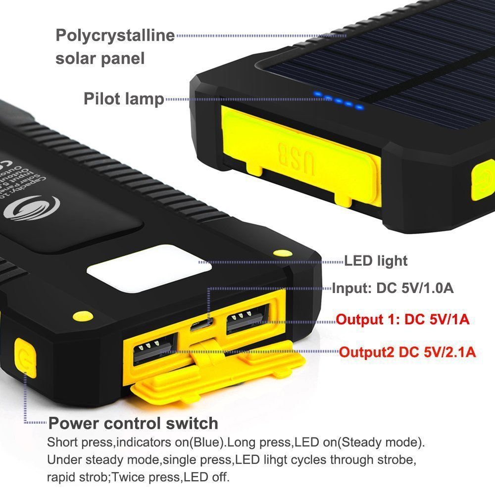 Ultra-Thin Solar Phone Charger Camping Light