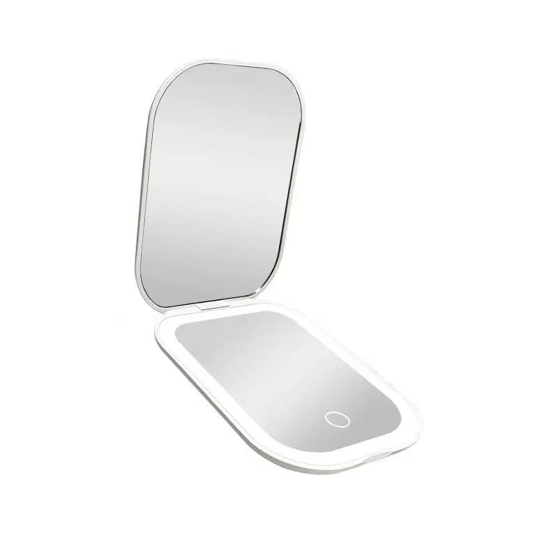 Ultra-thin Foldable Cosmetic Mirror With Light Tricolour Light Convenient HD Luminous