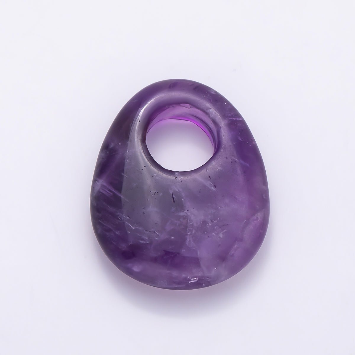 25mm Natural Gemstone Chubby Teardrop Slide Charm Pendant | Findings-00470 ~ Findings-00478