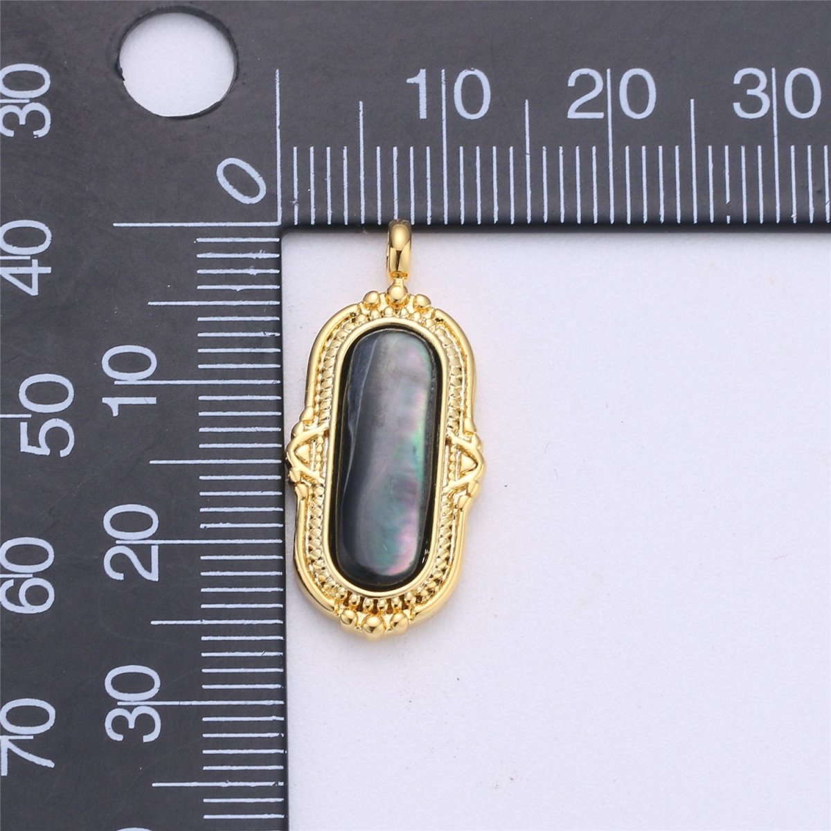 25x12mm Oval Charm, mother of pearl in 24k Gold Filled for Necklace Earring Component Pink White Black Pearl Charm, D-805, D-806