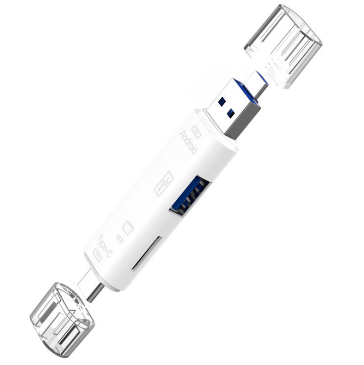 Type-C Micro USB to OTG Hub Adapter with TF Card Reader
