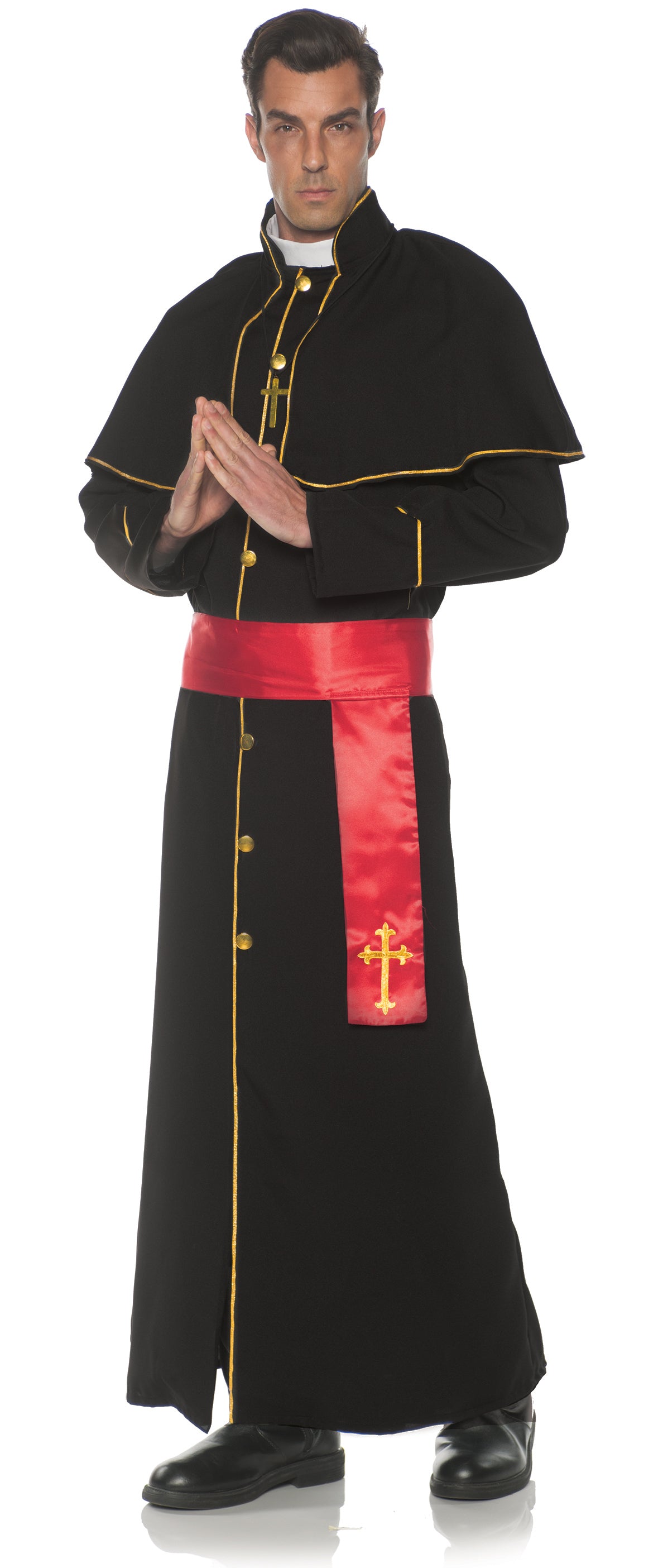 Father Catholic Black Pontiff Priest Adult Costume Plus Size XXL