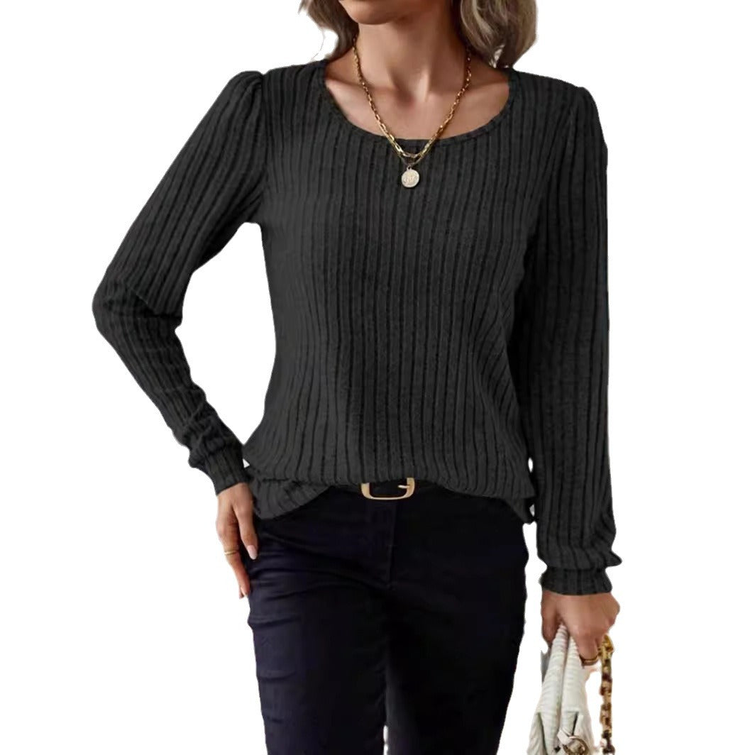 Casua Relaxed-fit Solid-color V-neck Sweater