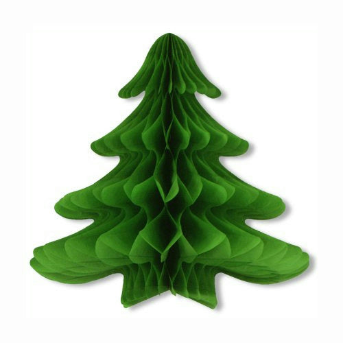 Beistle 25 inch Tissue Honeycomb Hanging Christmas Tree Party Decoration