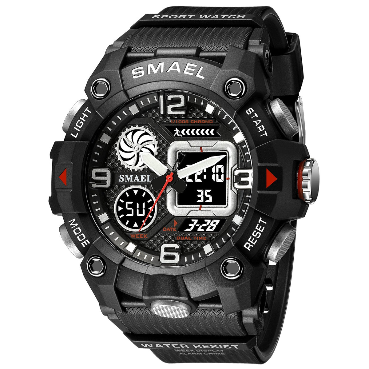 Sport Watch For Men WIth Dual Time Waterproof 50M Miliatry Watches Chronograph Alarm Army Wristwatch