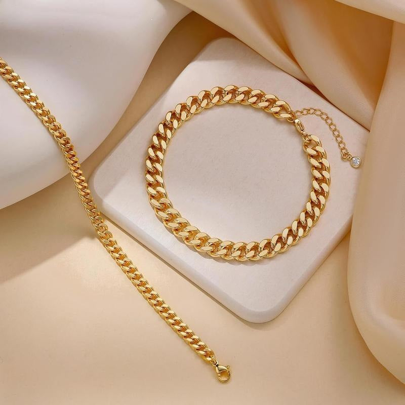 Cuban Chain Anklet Stainless Steel Stackable Double-layer Foot Jewelry