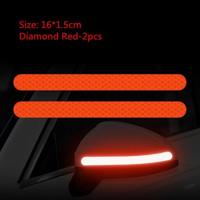 2Pcs Reflectance Car Stickers Reflector Rearview Mirror Reflective Tape Car Accessories Exterior Reflex Tape Reflective Strip Reflective Car Stickers Set Rearview Mirror Reflective Warning Stickers Car Side Reflective Stickers