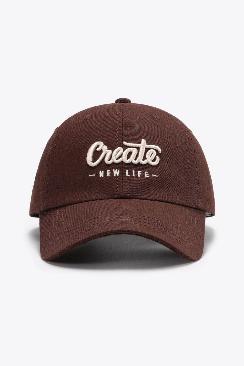 CREATE NEW LIFE Adjustable Cotton Baseball Cap for All Sizes