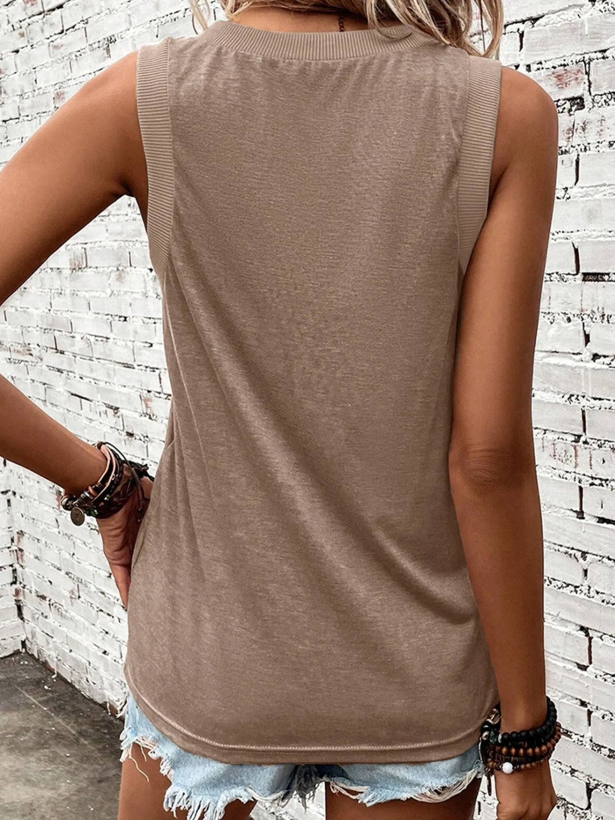 Sequin V-Neck Tank