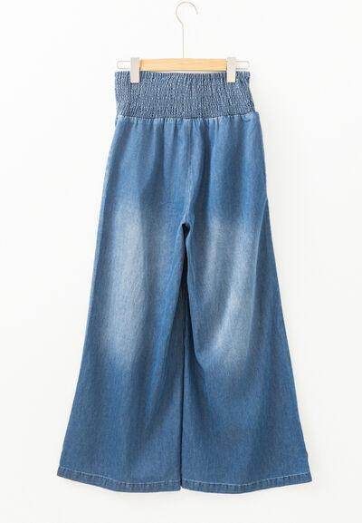 Smocked Wide Leg Jeans for Effortless Style and Comfort