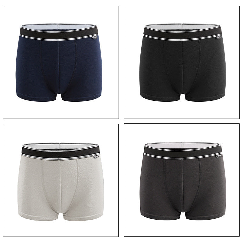 Cotton Mid-rise Boxer Briefs Breathable Men&