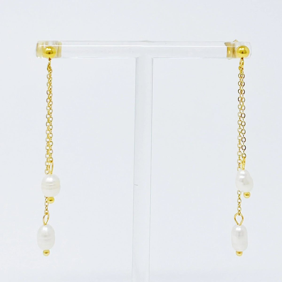 Freshwater Pearls On Dangle Earrings