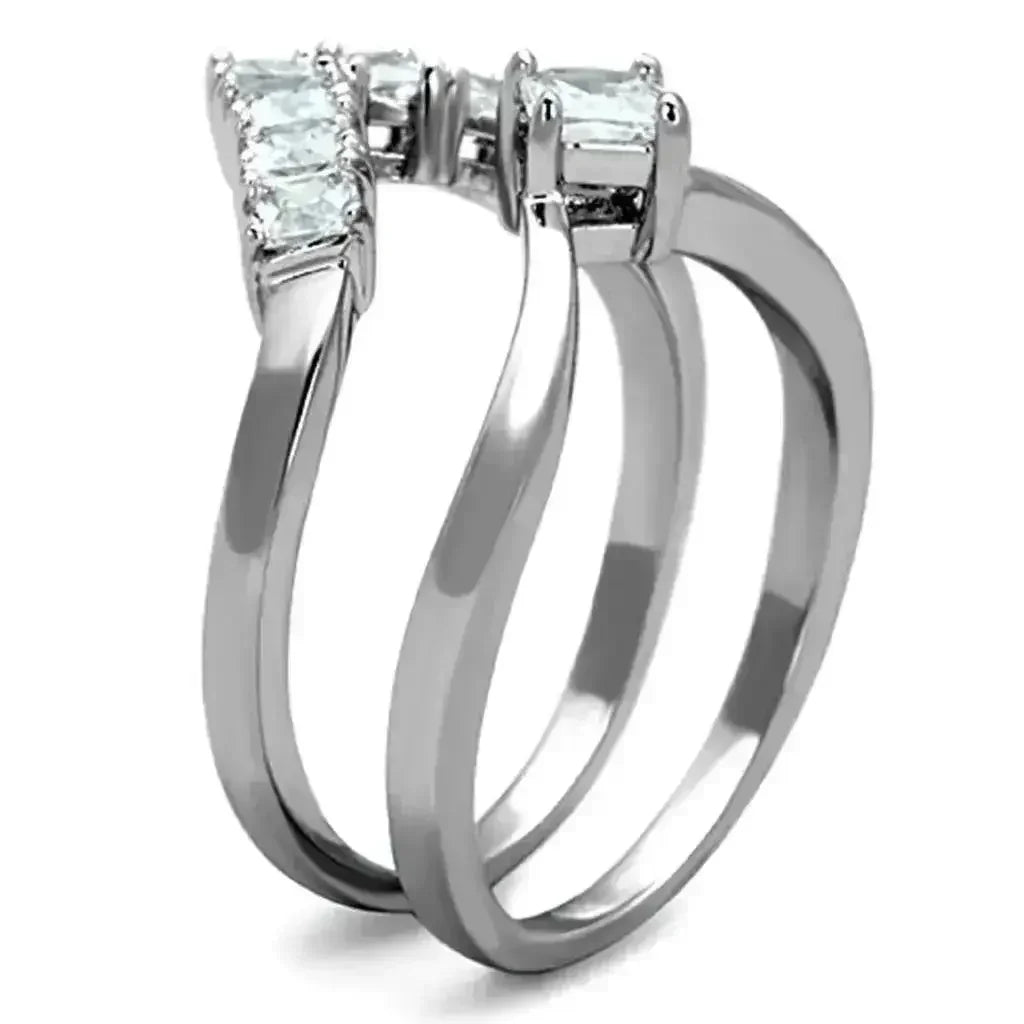 3W815 Rhodium Brass Ring – AAA Clear CZ Solitaire