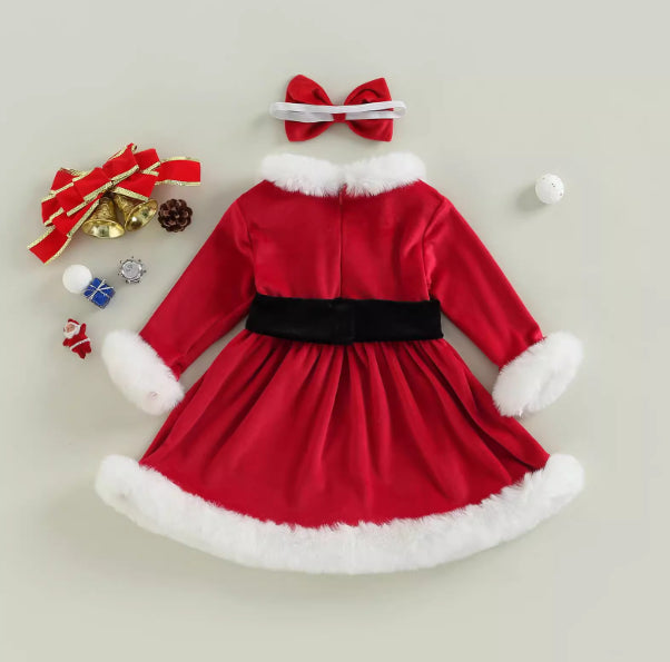 Baby Girls Christmas Romper Ruffles Fly Sleeve Sequins Red Party Dress Unique Design Excellent Look