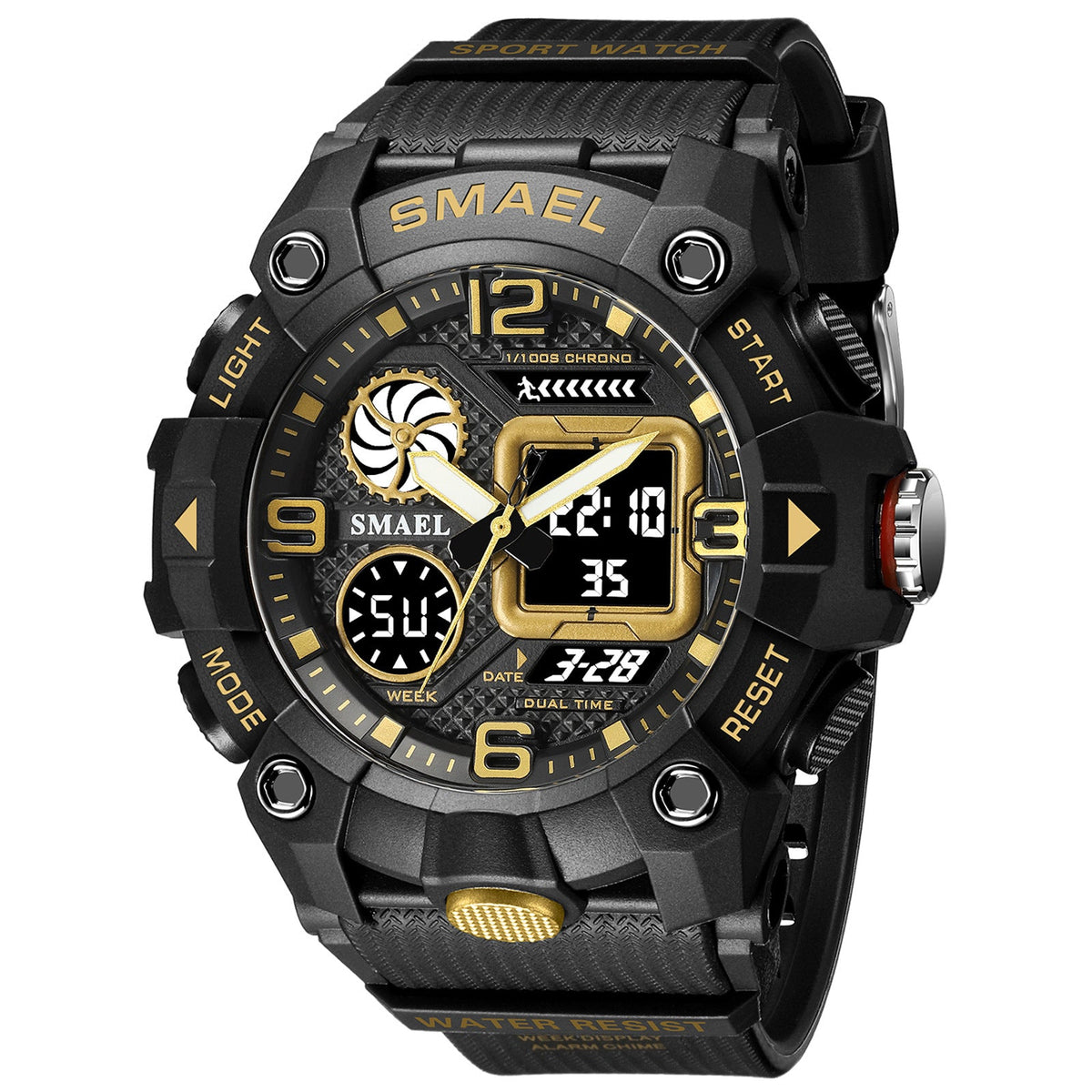 Sport Watch For Men WIth Dual Time Waterproof 50M Miliatry Watches Chronograph Alarm Army Wristwatch
