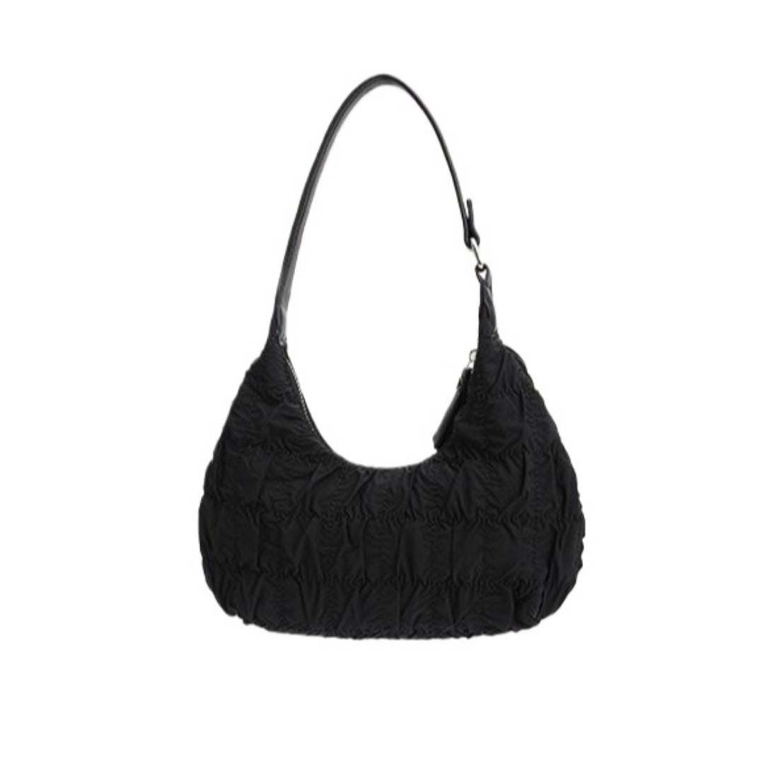 small shoulder bag cream puff bag pleated bag hobo