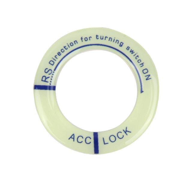 3D Key Ring Sticker Engine Start Push Button Switch Ring Cover Trim Luminous Ignition Switch Cover Car Styling Circle Light Decoration for Auto Motorcycle Universal Ignition Start Stop Button Luminous Ring Cover Trim Compatible