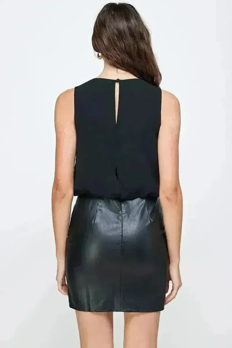 Sleeveless Textured Shift Dress Beaded Stripe - Femstylo