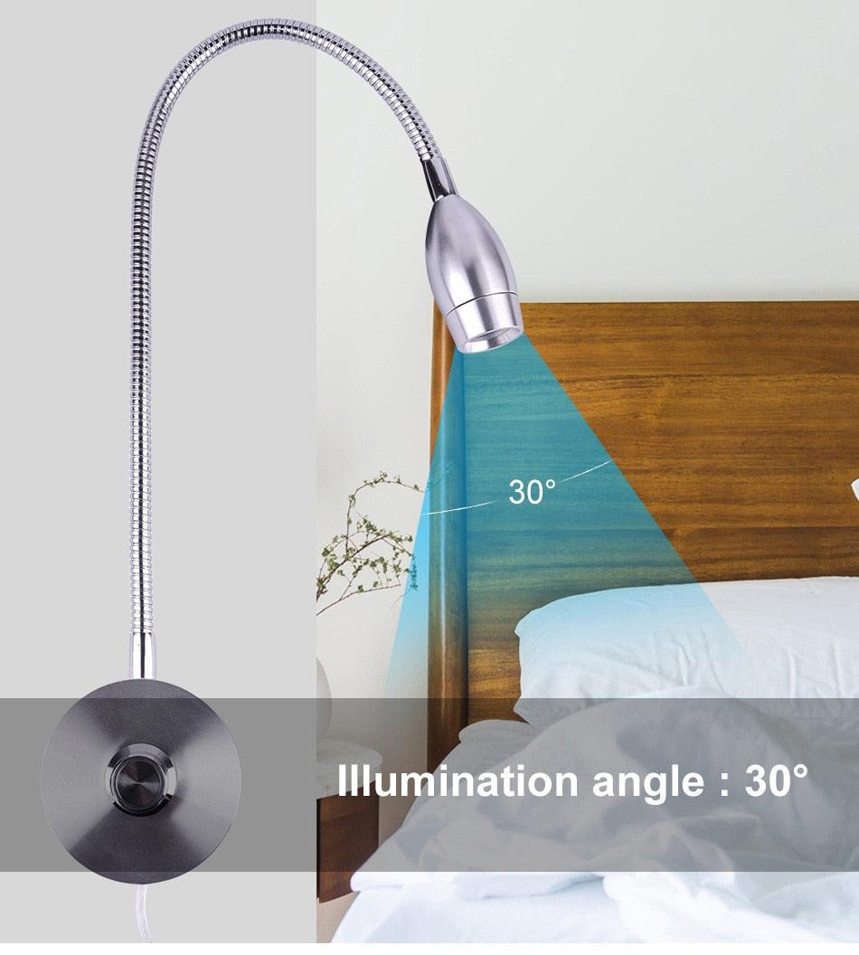 3W Dimmable Wall Reading Lamp, LED Bed Reading Book Light, Wall Sconce Bedside Reading Study Lamp Decorative Table Lamp Cute Study Lamps for Bedroom Décor