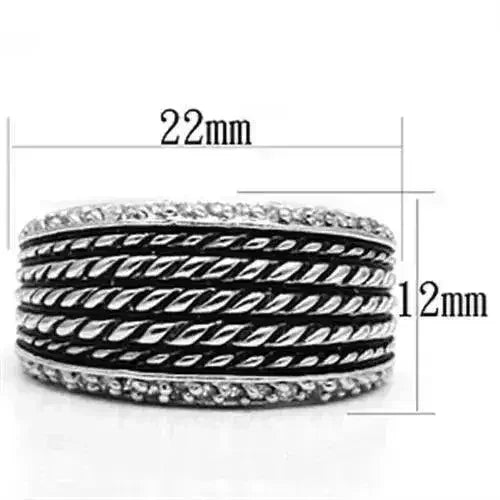 3W065 – Rhodium-Plated Brass Ring with AAA CZ Stone