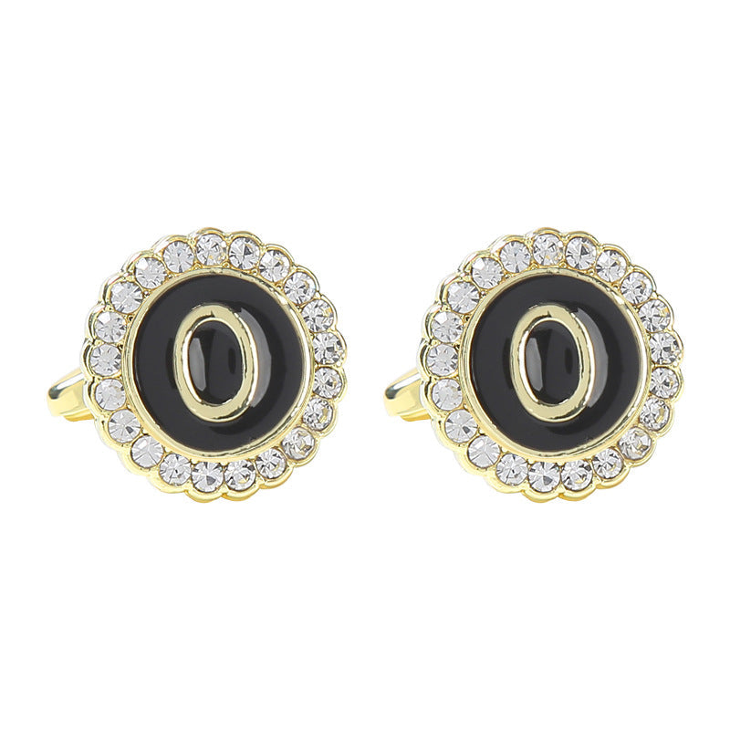 Round Diamond French Cufflinks Men&