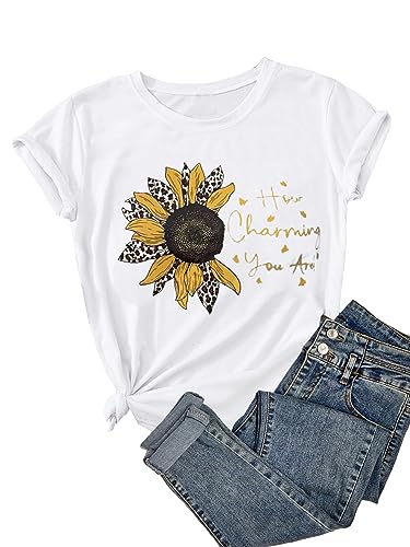Heart Shirt - SOLY HUX Womens Letter Print Graphic Tees Short Sleeve Tops Casual Summer T Shirt