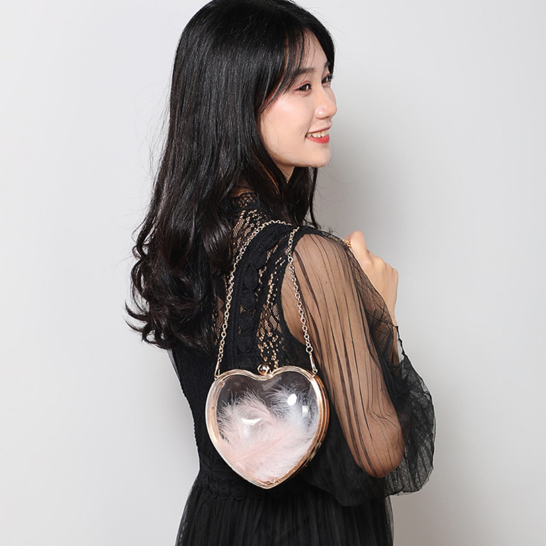 Transparent small bag heart shaped, women&
