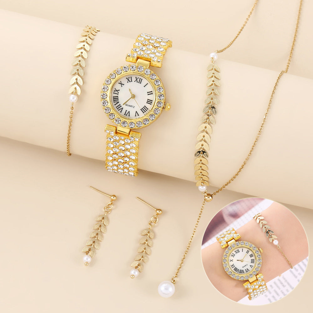 Rhinestone Quartz Bracelet Watch