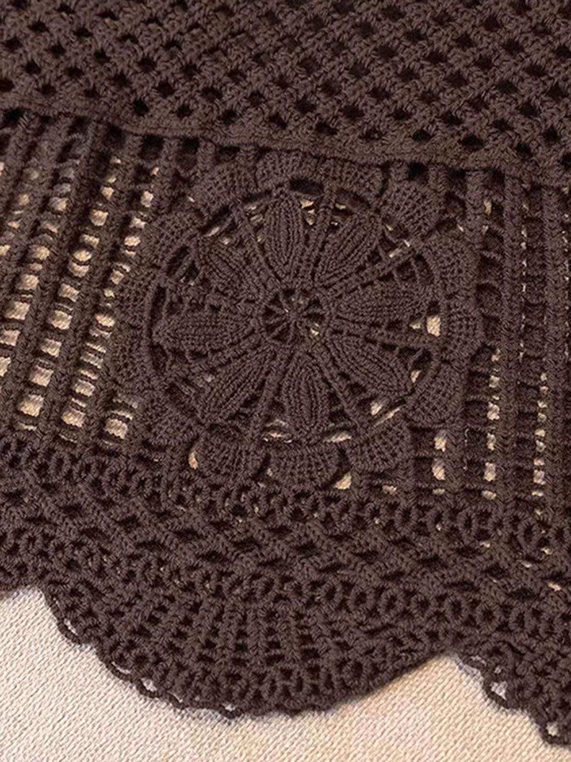 Openwork Scoop Neck Tank for Women in Sheer Cotton Style