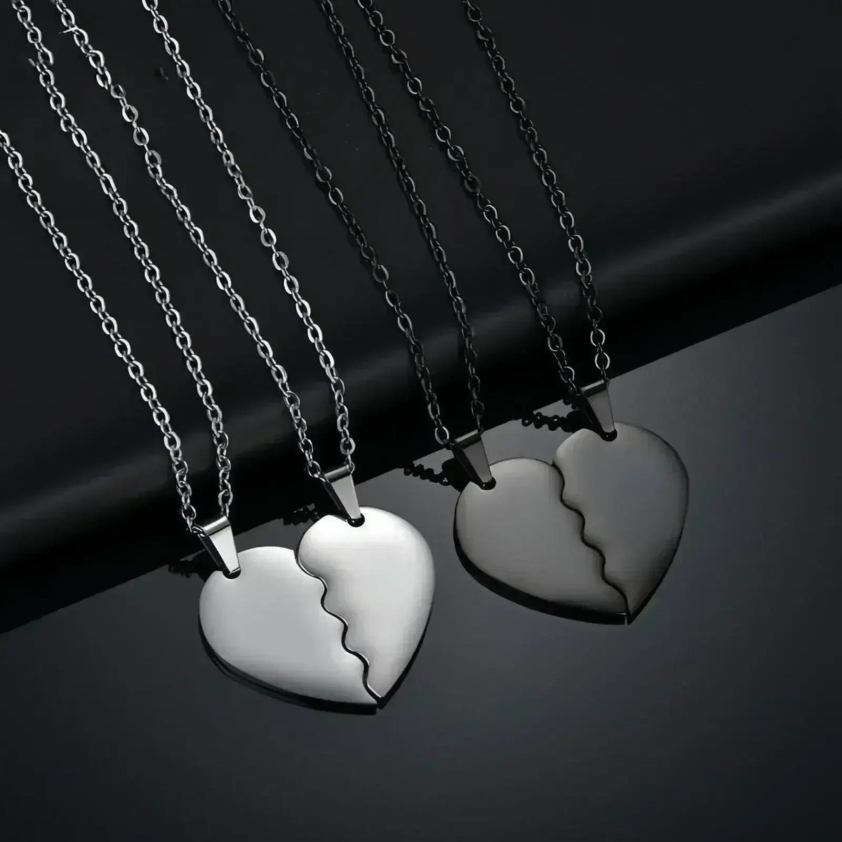 π Couple Heart Puzzle Necklace β Two Halves, One Love