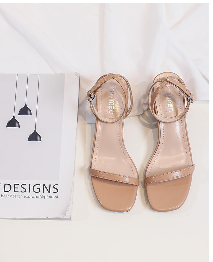 Women’s Ankle Strap Mid Stiletto Heel Sandal Open-toed Fairy Style