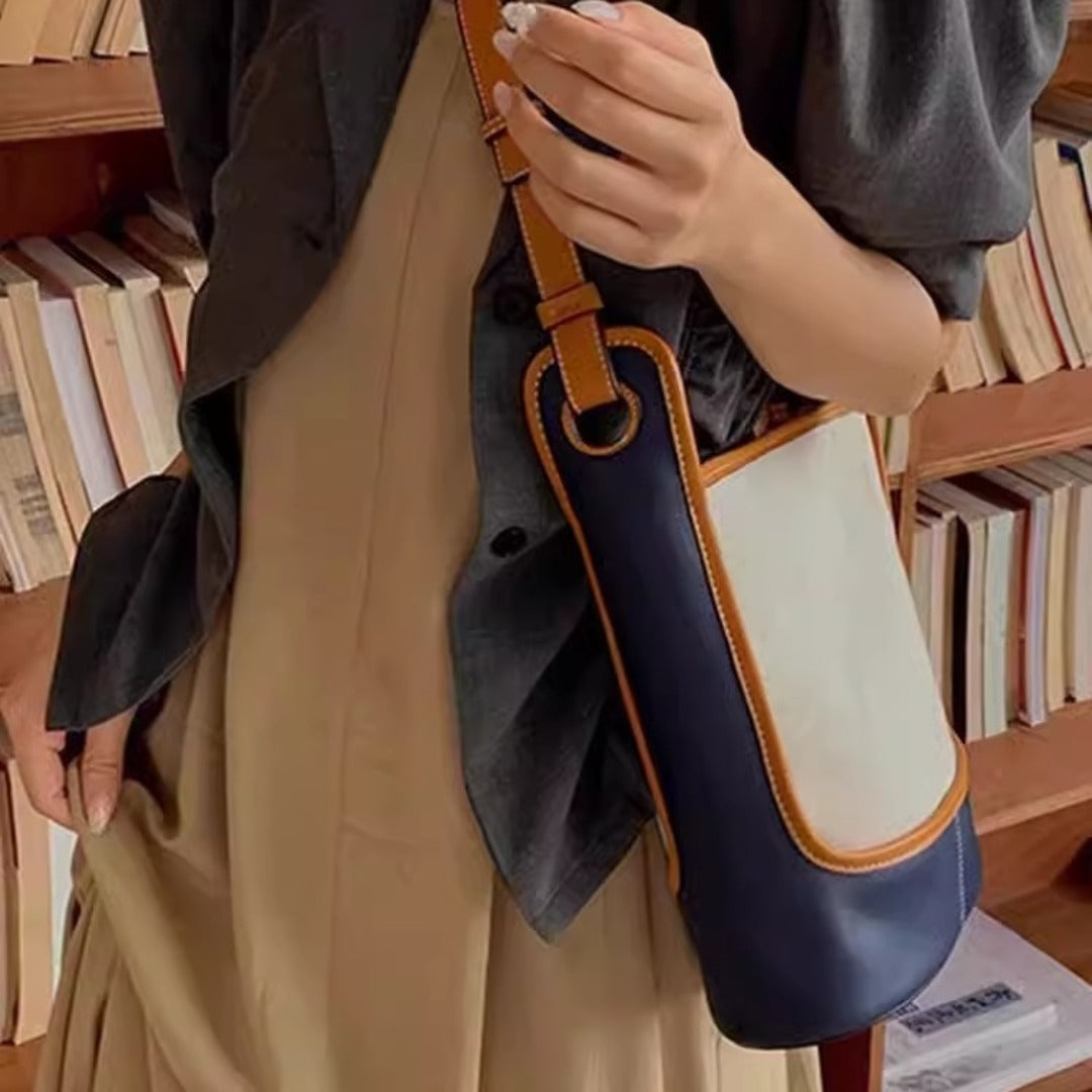 Stylish Denim Blue Canvas Bucket Bag - Women&