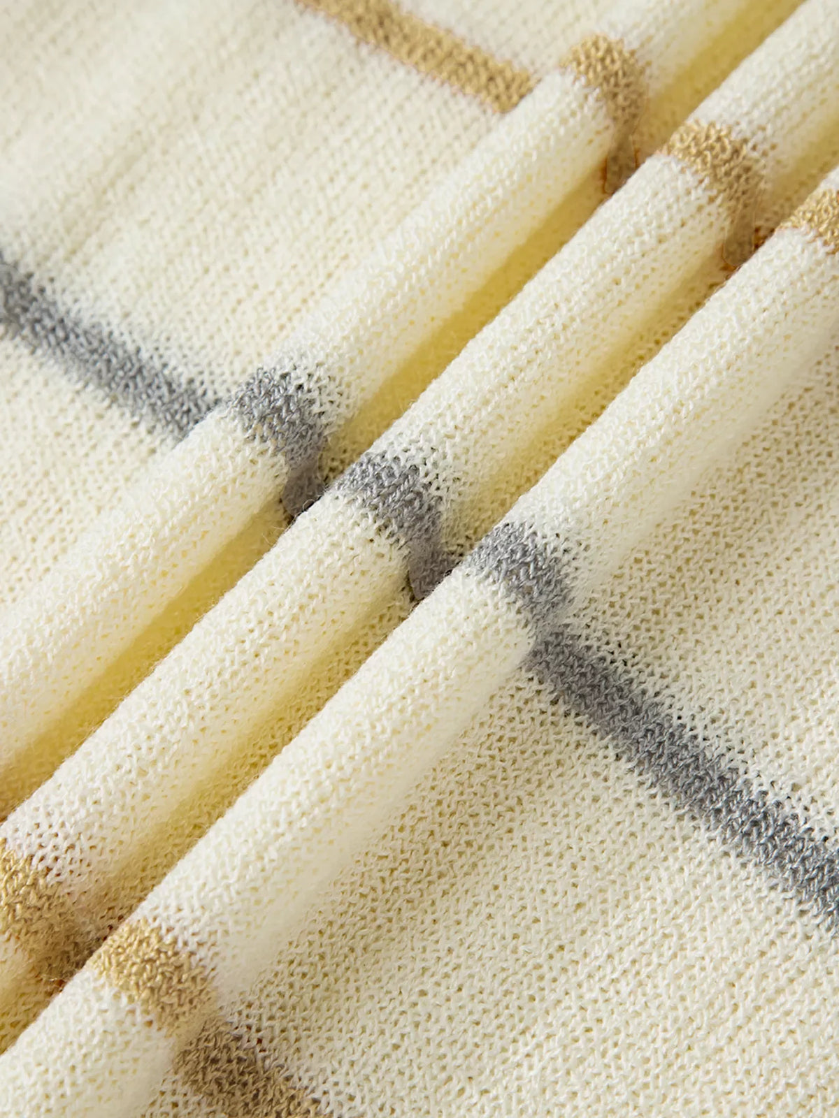 Stripe Striped Ribbed Edge Drop Shoulder Sweater