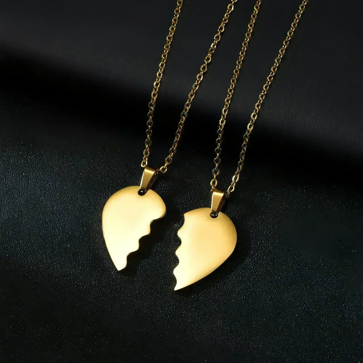 π Couple Heart Puzzle Necklace β Two Halves, One Love