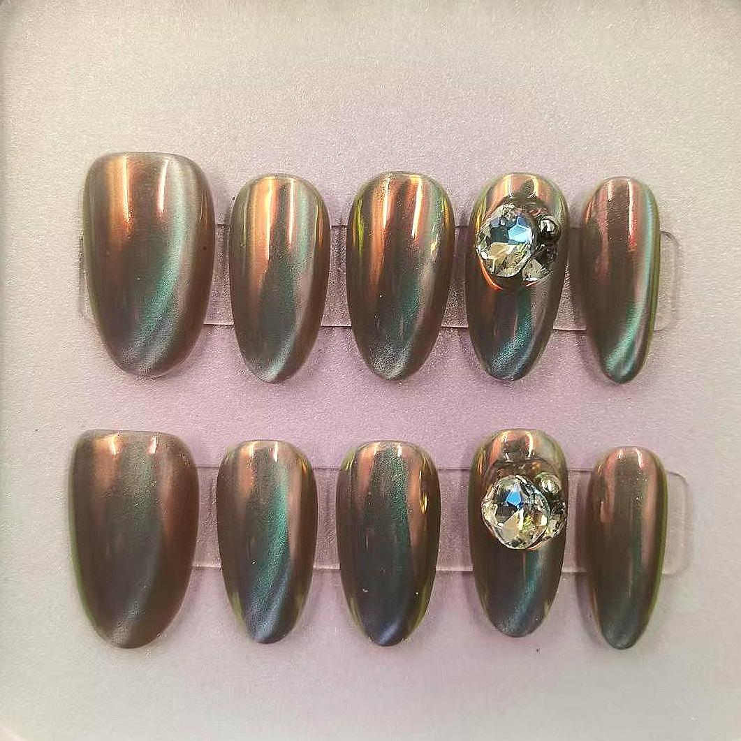 1053- Handmade press on nails fake nails removable Handmade Drawing Nails