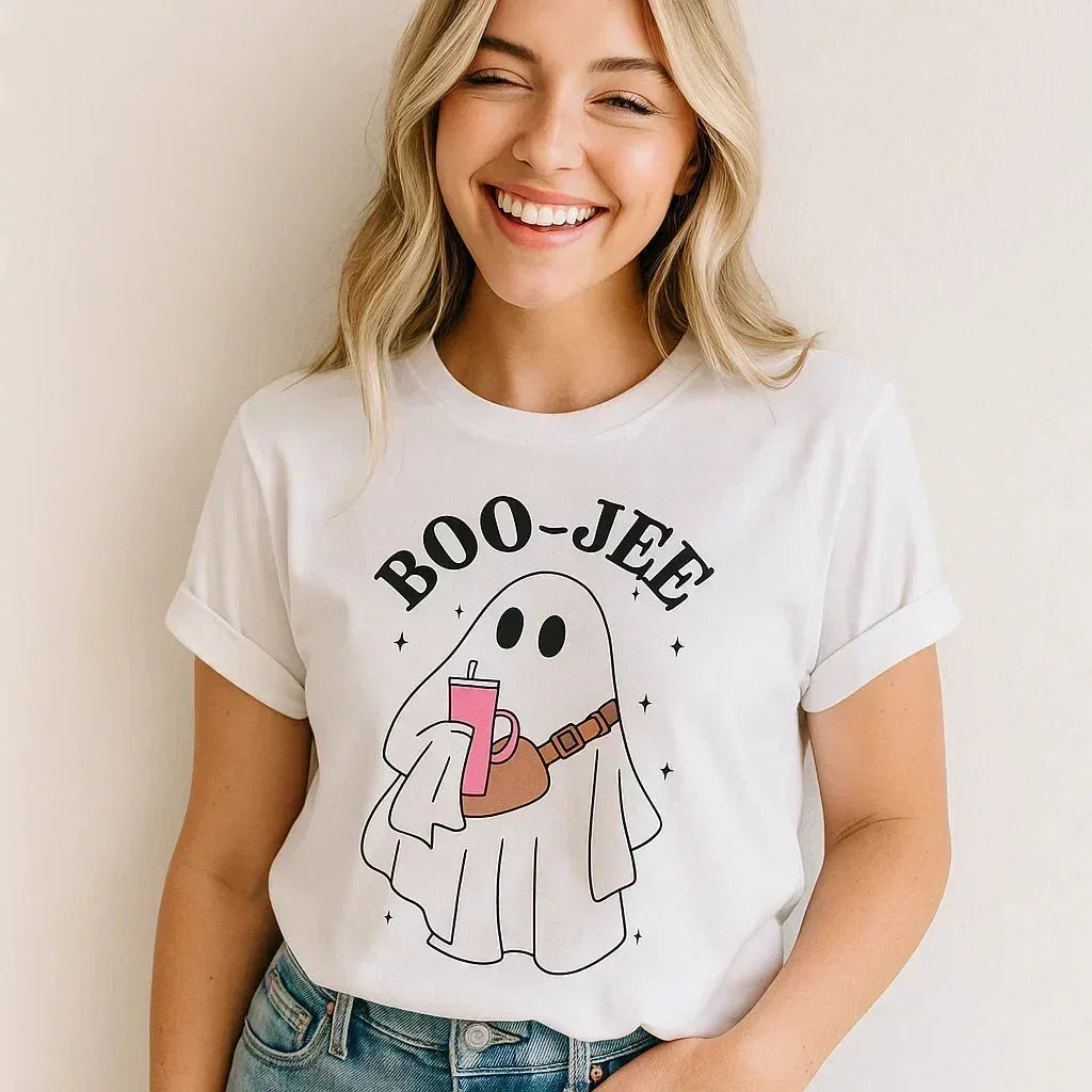 Boo-Jee T-Shirt Graphic Tee Halloween Ghost