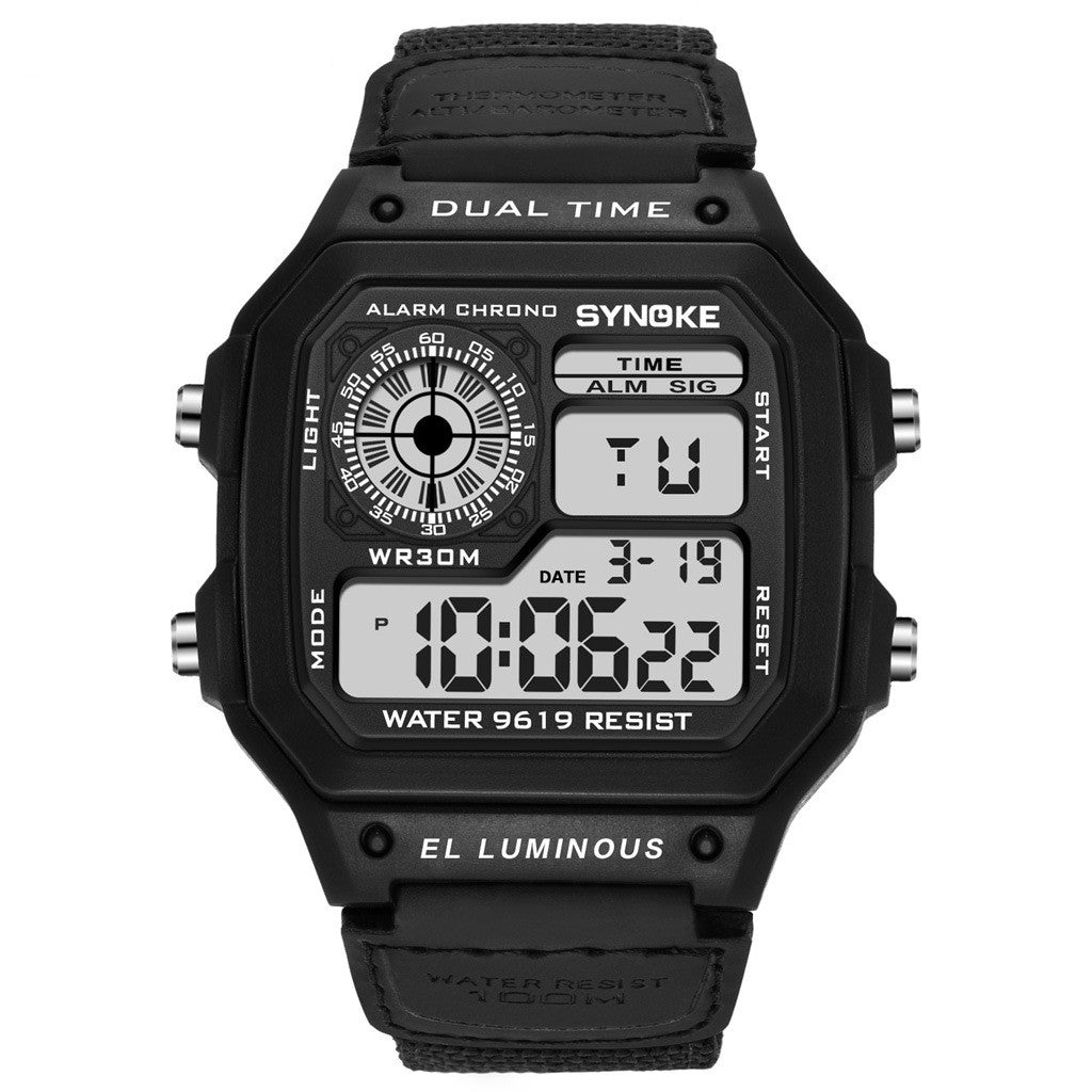 Retro Electronic Watch Luminous Waterproof Sports Men&