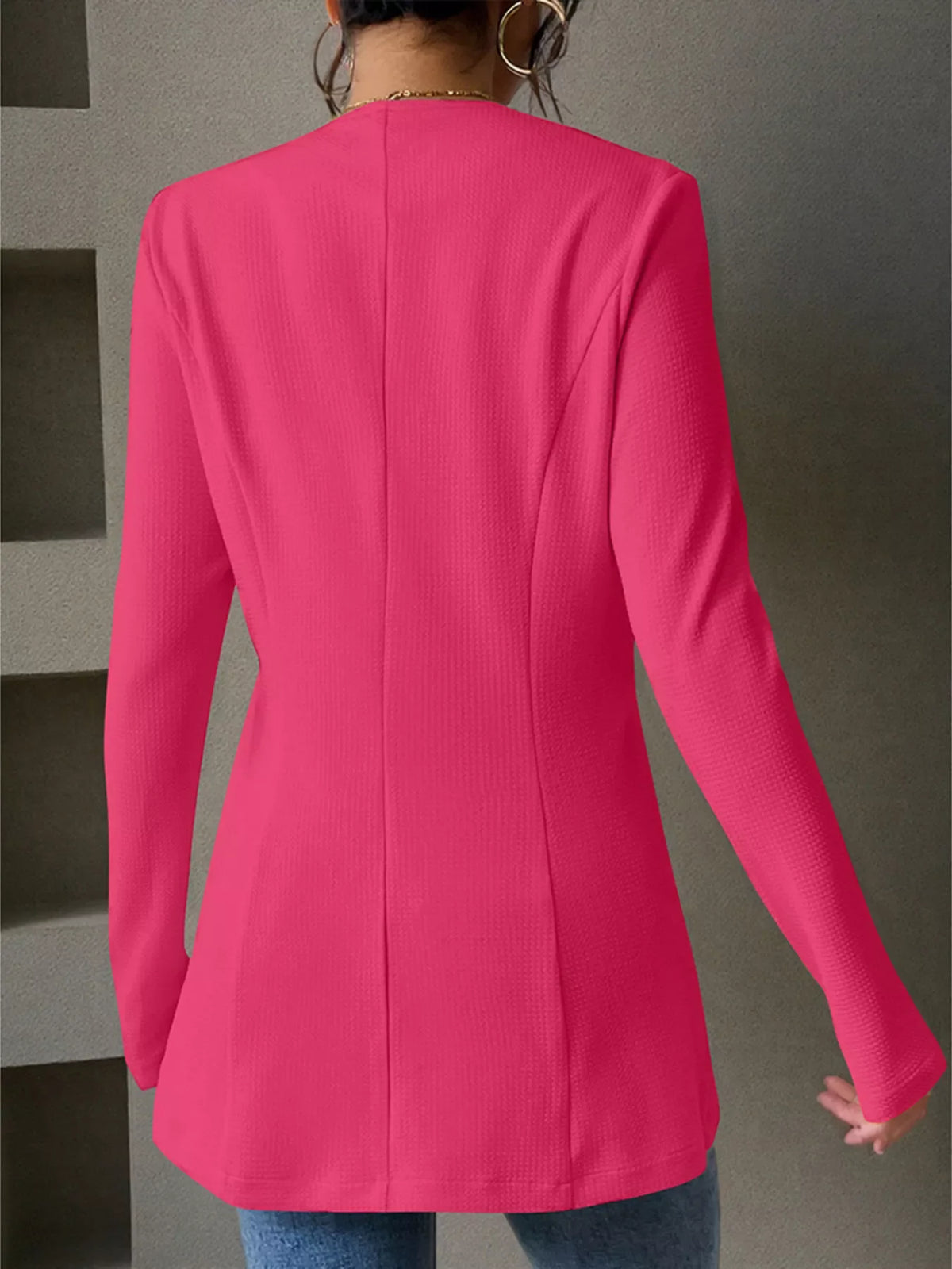 One Button Long Sleeve Blazer