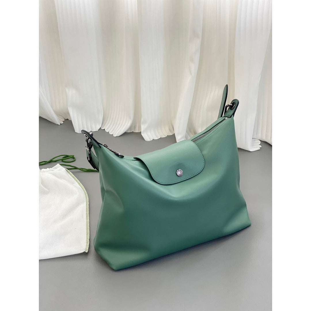 Hobo shoulder bag, boho grey women&