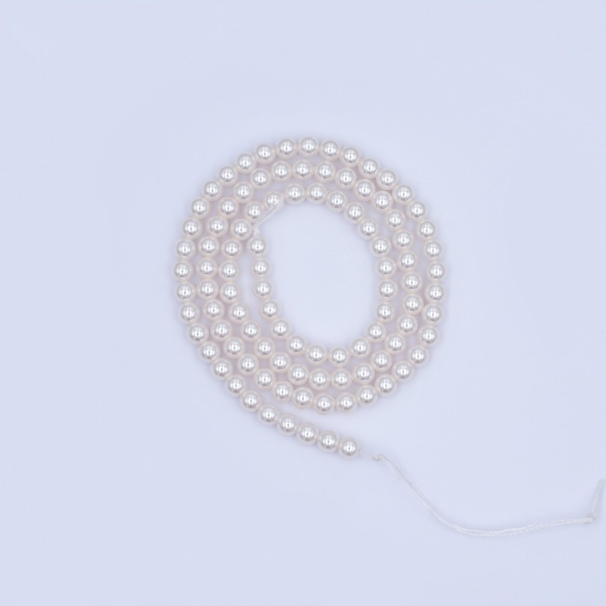 4mm Round White, Purple, Pink Shell Pearl Strand | WA-2987 ~ WA-3011