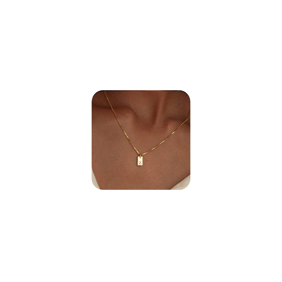14K Gold Plated Initial Letter Necklace - Personalized Dainty Name Pendant