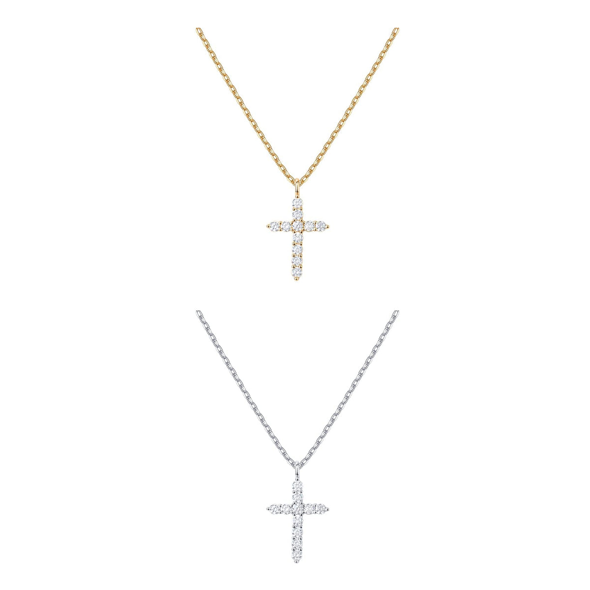 PAVOI 14K Gold Plated Cubic Zirconia Cross Necklace for Women | Cross Faith Pendant Necklaces