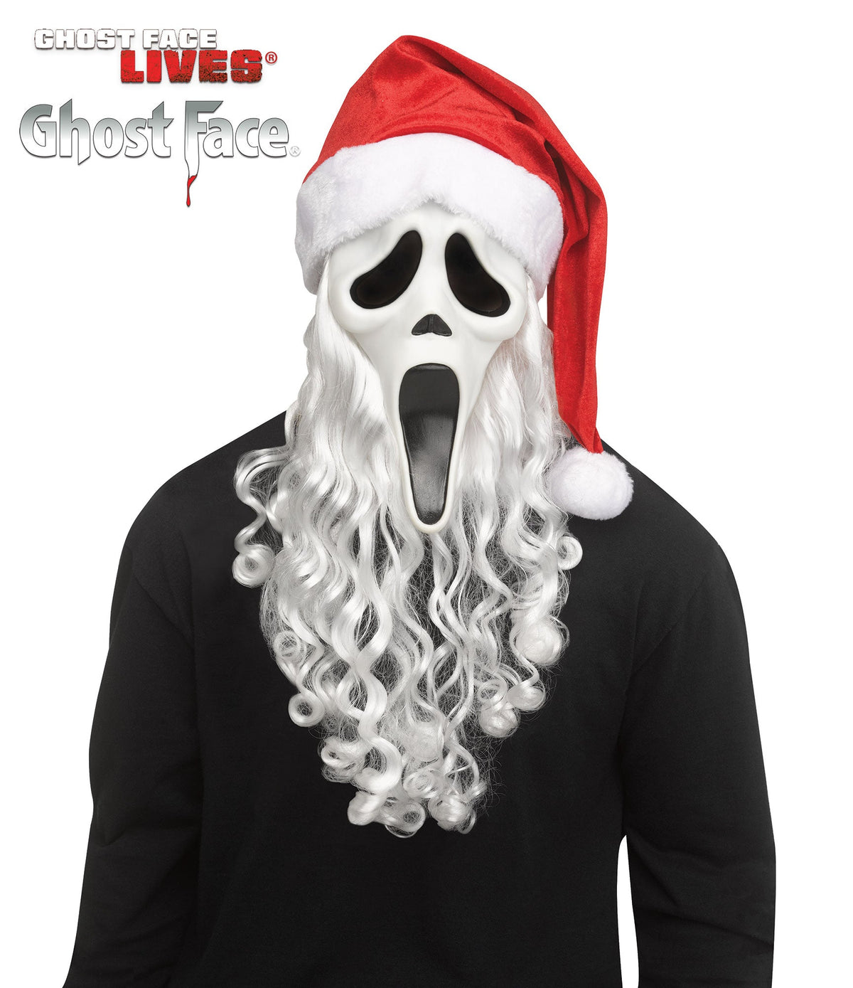 Fun World Scream Ghost Face Santa Christmas Character Costume Mask