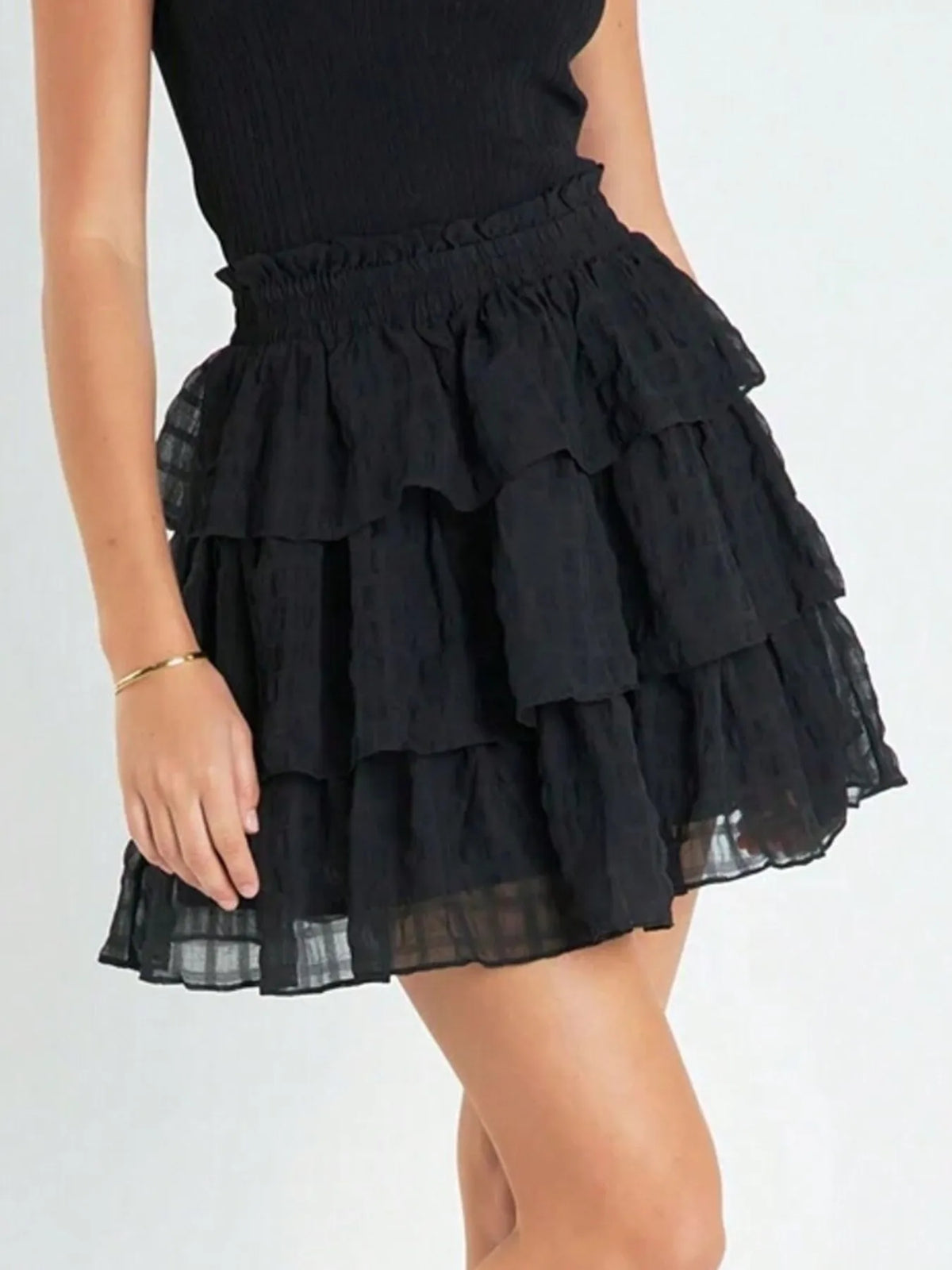 Ruffle Layered Mini Skirt